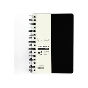Drasca Скечбук със спирала Black А5 90г 80л черен