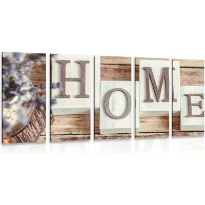 5-dílný obraz písmenka Home - 100x50