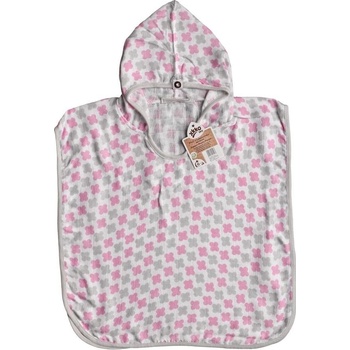 XKKO BMB Scandinavian Cross Bambusové pončo baby pink 1
