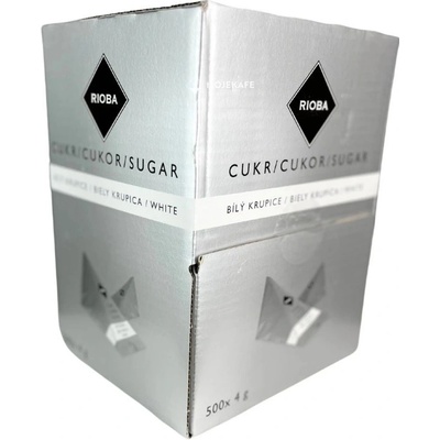 Rioba porcovaný cukr bílý pyramidky 4g (500 ks)
