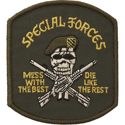 Nášivka textilní 101 Inc Special-Forces Skull - olivová