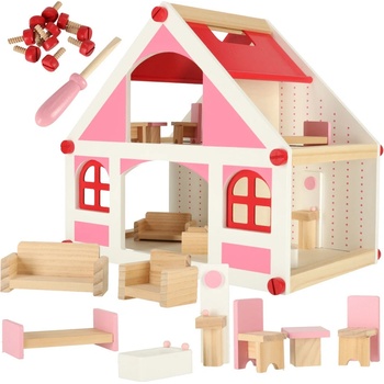 IKO Drevený domček pre bábiky Montessori 36cm
