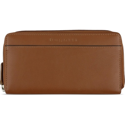 Bugatti Dámská kožená RFID Banda Zip Ladies Long Wallet 49133607 koňaková