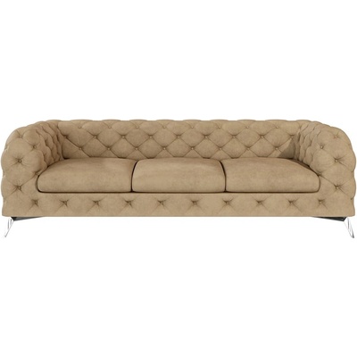 ROPEZ Светлокафяв кадифен диван 243 cm Chelsea - Ropez (Chelsea Sofa 3os. Riviera 24 Srebrne)