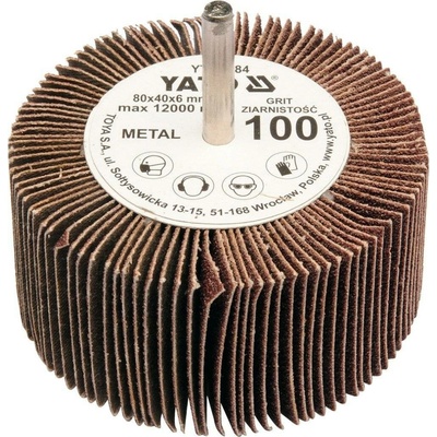 Yato Kotouč lamelový radiální 80x40 P-150 s hřídelí 6 mm