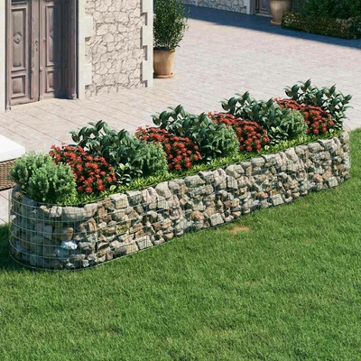 vidaXL Gabionový vyvýšený záhon pozinkované železo 400 x 50 x 100 cm