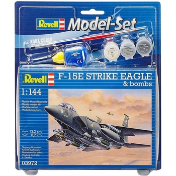 Revell Model set letadlo 63972 F 15E Strike Eagle & bombs CF 18 6278 1:144
