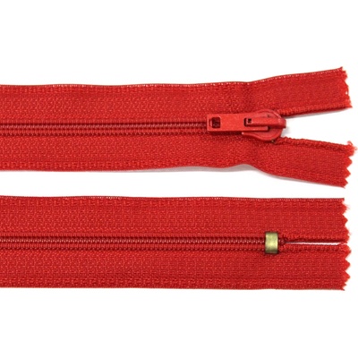 Spirálový zip no.5 nerozepínací 16cm červený
