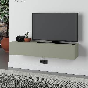 TopMebel Франси TopMebel меламинов стенен тв шкаф в пепеляво зелен цвят 135x31.7x25cm