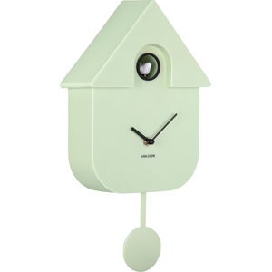 Karlsson Modern Cuckoo стенен часовник с кукувица, пастелно зелен (KA5768LG)
