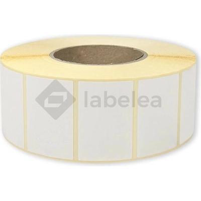 Labelea Samolepiace TERMO etikety 58x39 mm biele papierové, 3000 etikiet na rolke, Farba etikiet Biela, Vnútorný priemer dutinky 76 mm ETM058039W030V