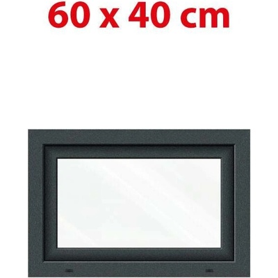 Okna hned Aplast 60 Plastové okno 60 x 40 cm sklopné antracit/bílá pro vedlejší prostory