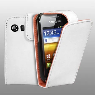 Samsung Galaxy Y S5360 Flip Калъф Бял + Протектор