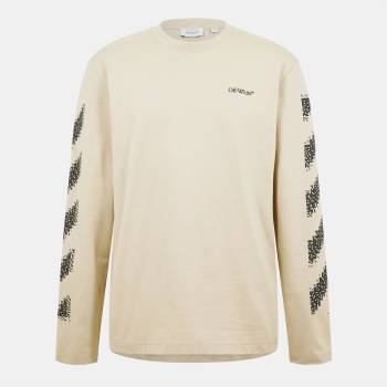 Off White Тениска Off White Men's Diag Skate Diagonal Graphic Long Sleeve T-Shirt - Brown/Black