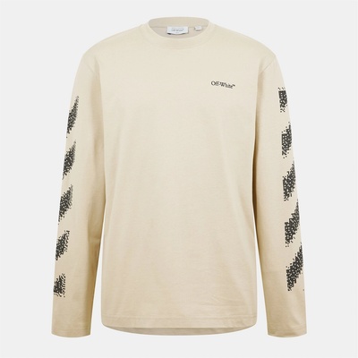Off White Тениска Off White Men's Diag Skate Diagonal Graphic Long Sleeve T-Shirt - Brown/Black