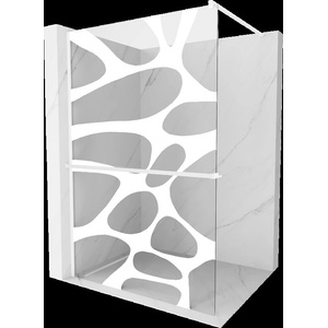 Mexen Kioto+ душ преграда с рафт Walk-in 130 x 200 см, бяла вълна, бяла - 800-130-121-20-97 (800-130-121-20-97)