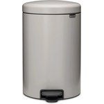 Brabantia Кош за боклук с педал Brabantia NewIcon 1010441, 20 л, Плавно затваряне, Противоплъзгаща основа, Светлосив (1010441)
