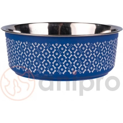 Anipro Alpha Fusion - Метална купа за храна и вода за кучета и котки, синя 13.5 см, 0.4 л