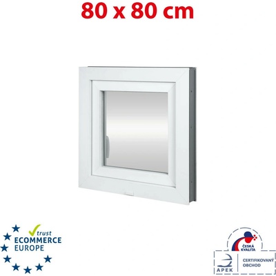 OKNA-HNED.SK Plastové okno 80x80 cm biele otváravé aj sklopné ľavé TROJSKLO