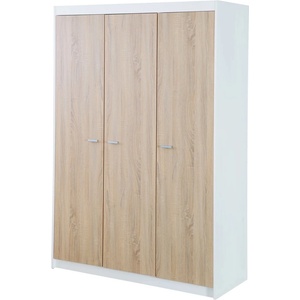 Roba Детски гардероб с дъбов декор в бял и естествен цвят 131x190 cm Gabriella - Roba (42462)