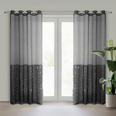 Takoy Záclona DEBORA z jemného voálu zdobená laserom vyrezávaným vzorom 140 x 250 cm-HF-461508 | 140 x 250 cm