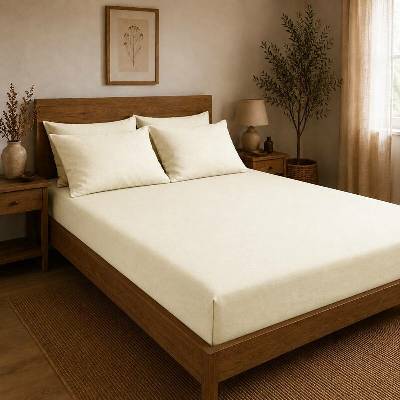 Takoy Bavlněné napínací prostěradlo 180x200 premium satén přírodní nebarvený-HT-01058 | 180x200 cm prostěradlo
