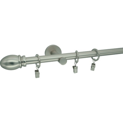 KovovégarnýžeCZ Solia modern 19 mm Jednořadá Bez kroužků matný nikl 180 cm
