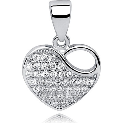 Olivie Strieborný prívesok Srdce so zirkónmi 1603