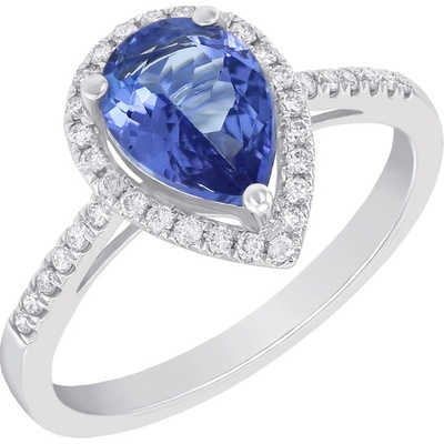 Eppi Zlatý tanzanitový zásnubný prsteň s diamantmi Nergala R30999