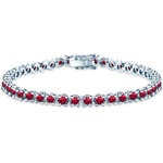 SAVICKI Тенис гривна Luminy 4, 5 мм: бяло злато, рубини - savicki - 12 828,29 лв