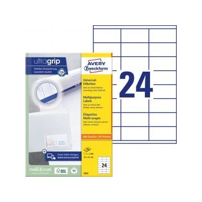 Etikety univerzálne 70x35mm Avery A4 100 hárkov