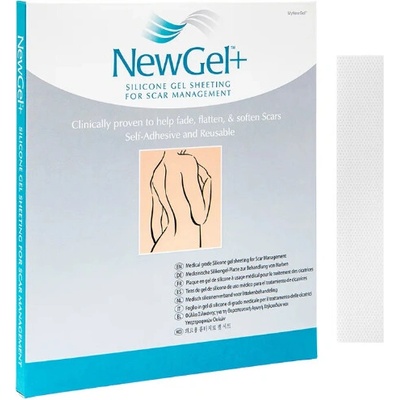 New Gel+ Průhledná náplast ve tvaru proužku (4 ks)-na ošetření, péči a vyhlazení jizev ve tvaru proužku 2,5 x 15,2 cm