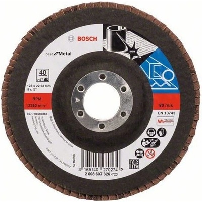 BOSCH Lamelový brusný kotouč x571, best for metal d = 125 mm; g = 40, rovný