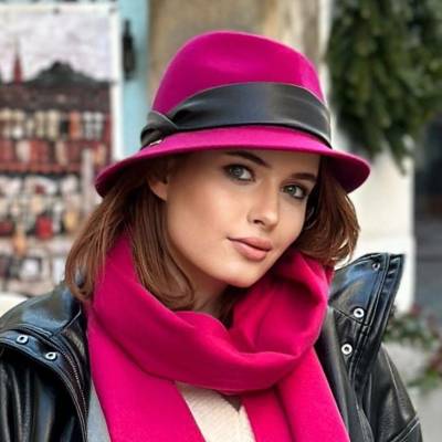 Krumlovanka dámský klobouk trilby vlněný s malou krempou Co-P-010 fuchsie