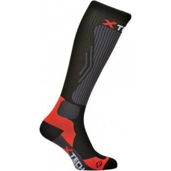 X TECH Funkčné kompresné ponožky Compression čierno-červená