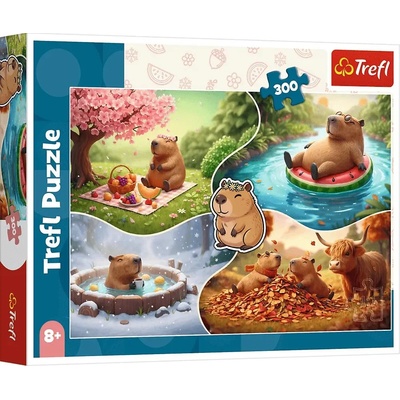 Trefl - Puzzle Four Seasons with Capybaras - 300 piese