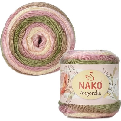 Pletací příze Nako Angorella 87536 - růžovozelená