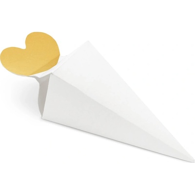PartyDeco Papírové krabičky kornoutky se zlatým srdcem 6 ks – Zboží Dáma