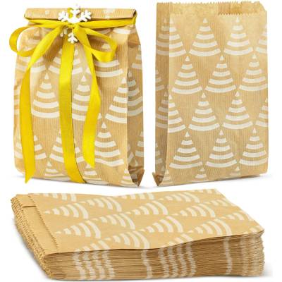 Allbag SKLADACIA PAPIEROVÁ TAŠKA VIANOČNÁ 12x21 SIVÁ STROMČEKY Vianočná 50 ks