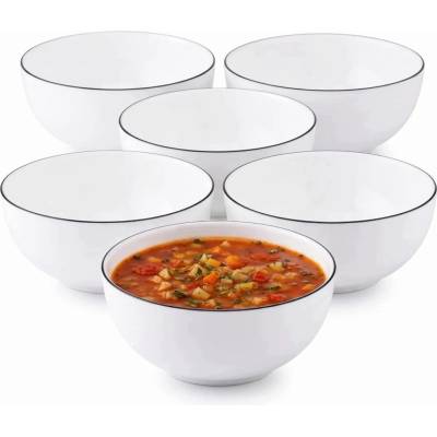 Altom Design Solen Line Mísy na polévku salátové mísy skleněné 690 ml 15 cm 6 ks