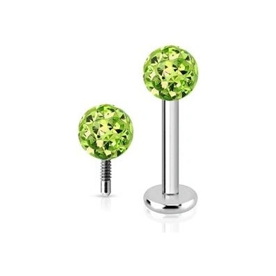 Šperky4U piercing do brady labreta s krystaly Crystals from SWAROVSKI LB1038-1208G