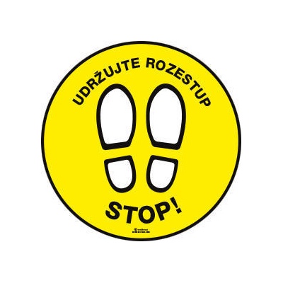 Walteco Samolepka "STOP! Udržujte rozestup", průměr 400 mm , 20912