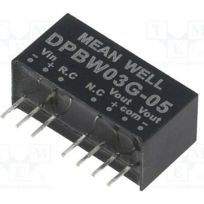 MEAN WELL DPBW03G-05 Měnič: DC/DC; 3W; Uvst: 18÷75VDC; Uvýst: 5VDC; Uvýst2: -5VDC; SIP8