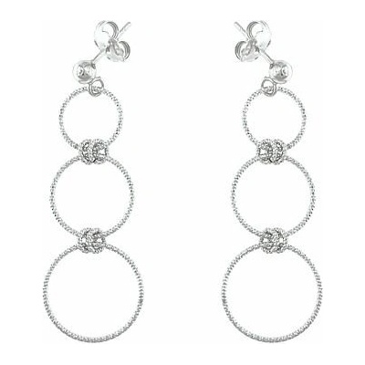 INFINITYSILVER Strieborné náušnice so satinovanými krúžky SE193808
