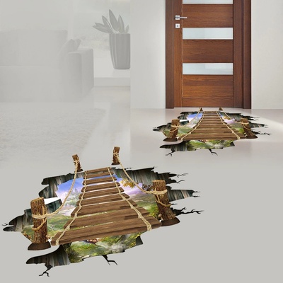 3D samolepky na podlahu - priepasť