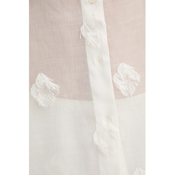 Samsøe Samsøe Риза Samsoe Samsoe SANOT дамска в бежово със свободна кройка с класическа яка F25200058 (F25200058)