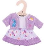 Bigjigs Toys - Дрехи за кукла 25 см - Лилава рокля с жилетка