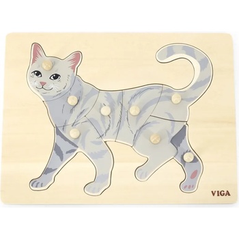 Image 1 of Viga Toys Монтесори образователен пъзел Viga - Котка (44612)
