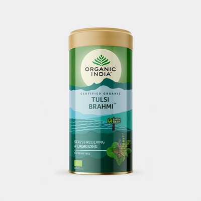 Organic India BIO Čaj Tulsi Brahmi bazalka posvátná sypaný 100 g