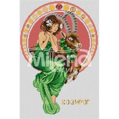 Milena Style Зодия Козирог - гоблен със схема конци Ariadna 1: 4